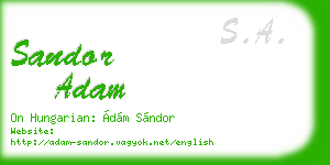 sandor adam business card