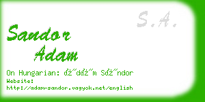 sandor adam business card